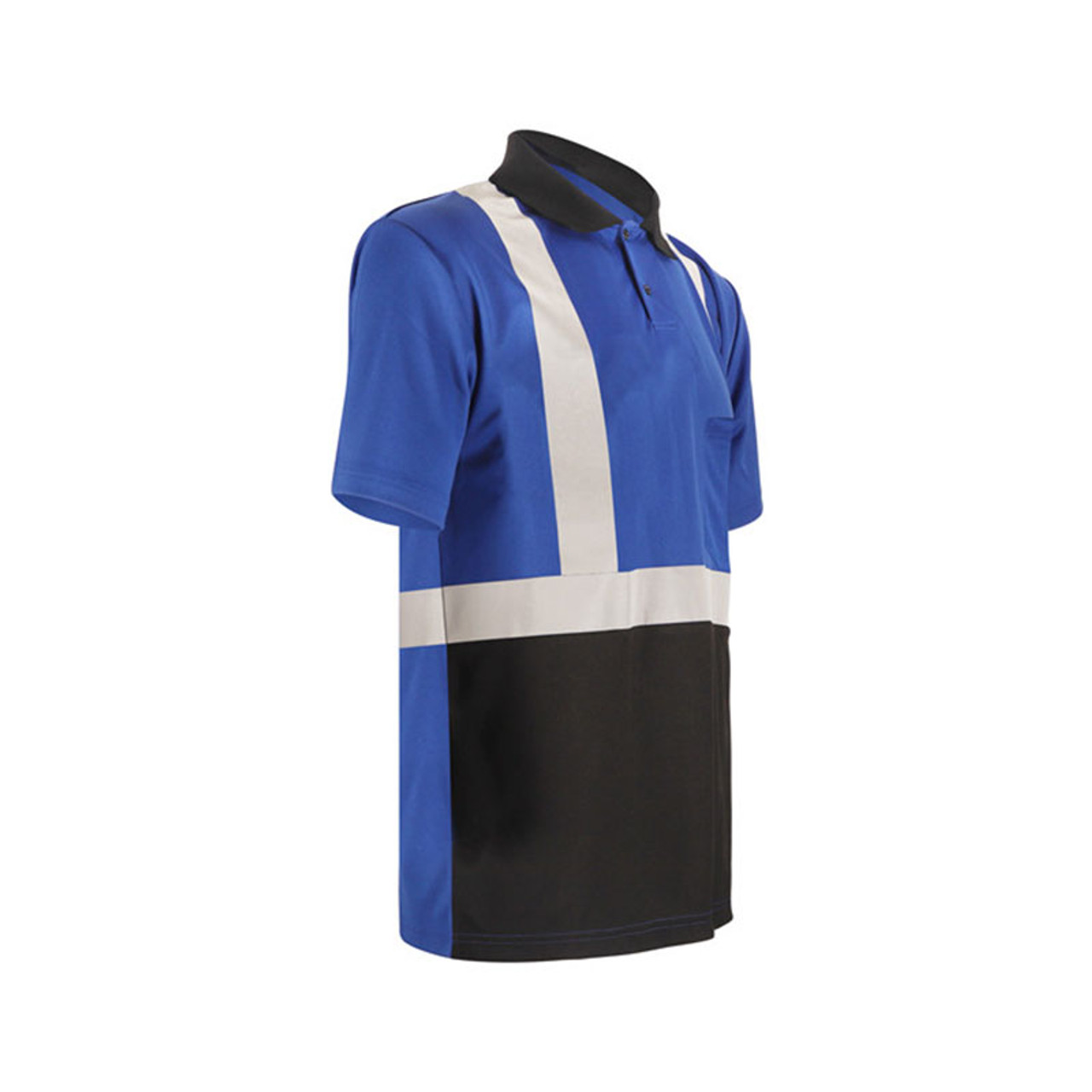 GSS Non-ANSI Enhanced Visibility Blue Black Bottom Short Sleeve Polo 5023