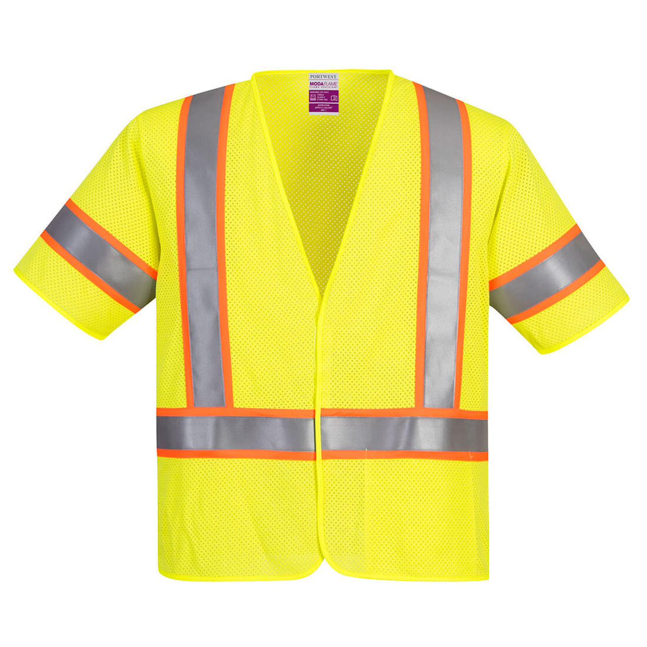 PortWest FR Class 3 Hi Vis Yellow Mesh Safety Vest UFR24