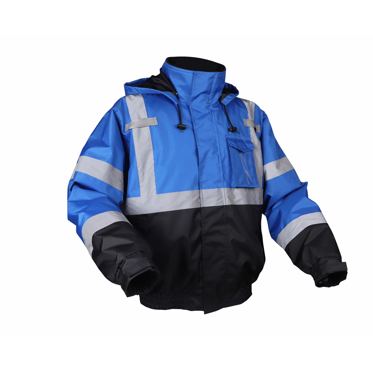 GSS Non-ANSI Enhanced Visibility Blue Black Bottom Bomber Jacket 8013