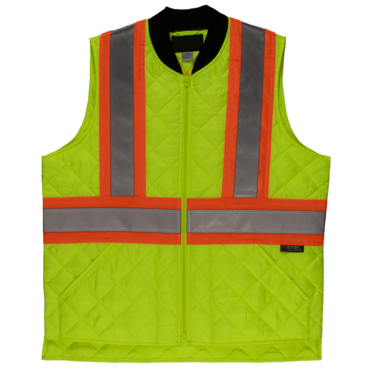 Tough Duck Class 2 Hi Vis Two-Tone X-Back Quilted Safety Vest SV05