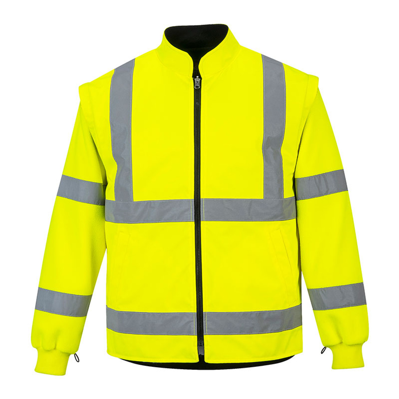 PortWest Class 3 Hi Vis 5-in-1 Executive Jacket Yellow BlackUS768YBR