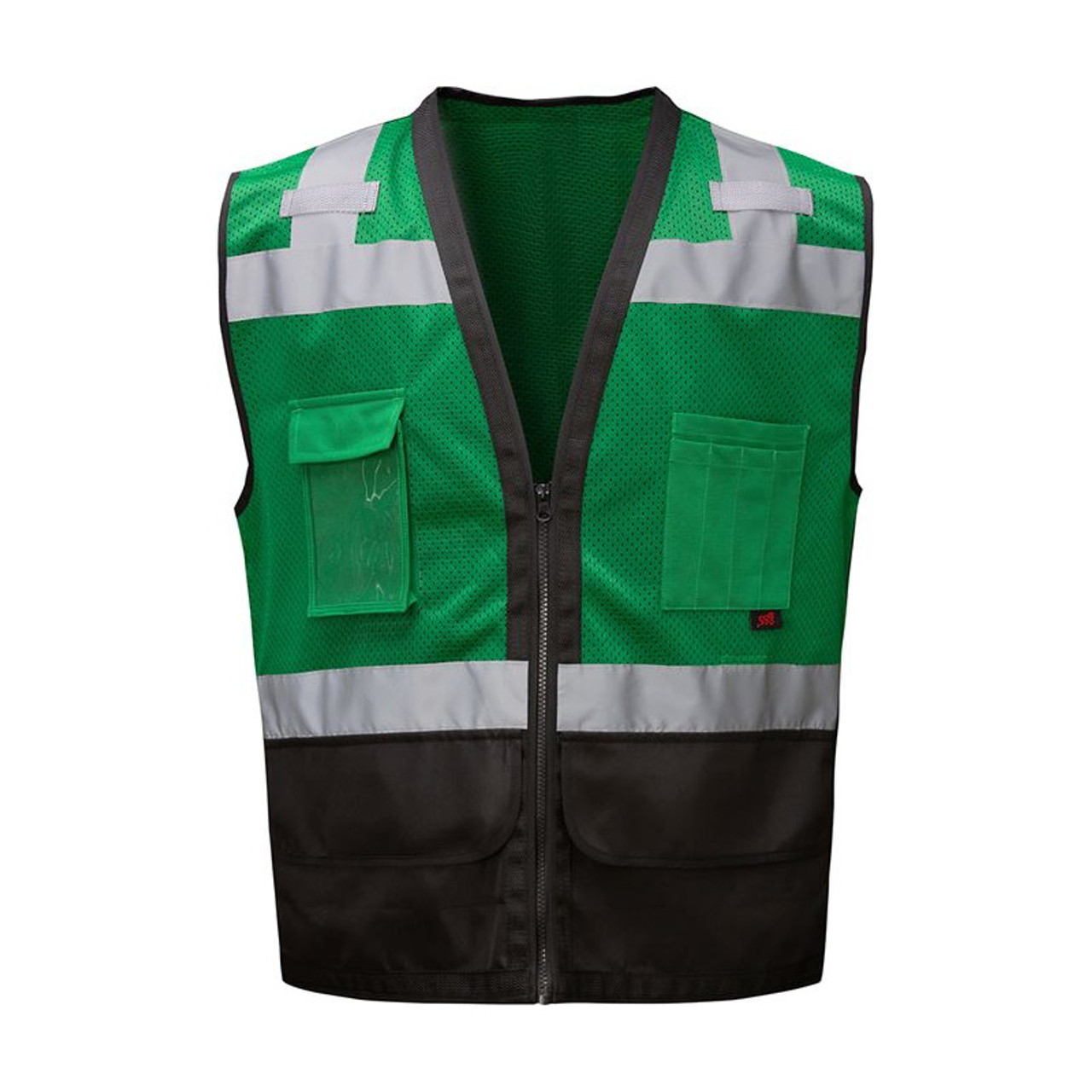 GSS Non-ANSI Certified Premium Dark Green Heavy Duty Safety Vest 1206