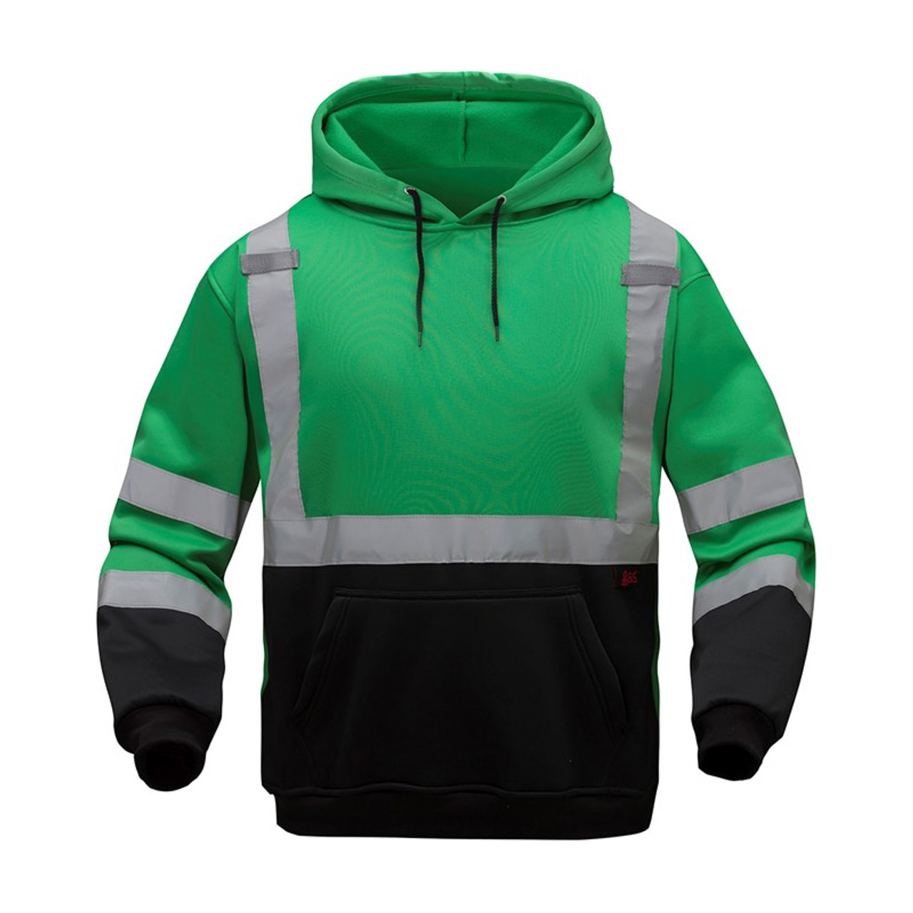 GSS Non ANSI Enhanced Visibility Forest Green Reflective Pullover Hoodie 7016