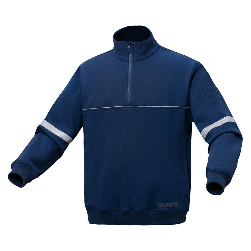 Quartz Job Shirt w/ 1/4 Zipper with 1-inch Navy Reflective Tape - 7525