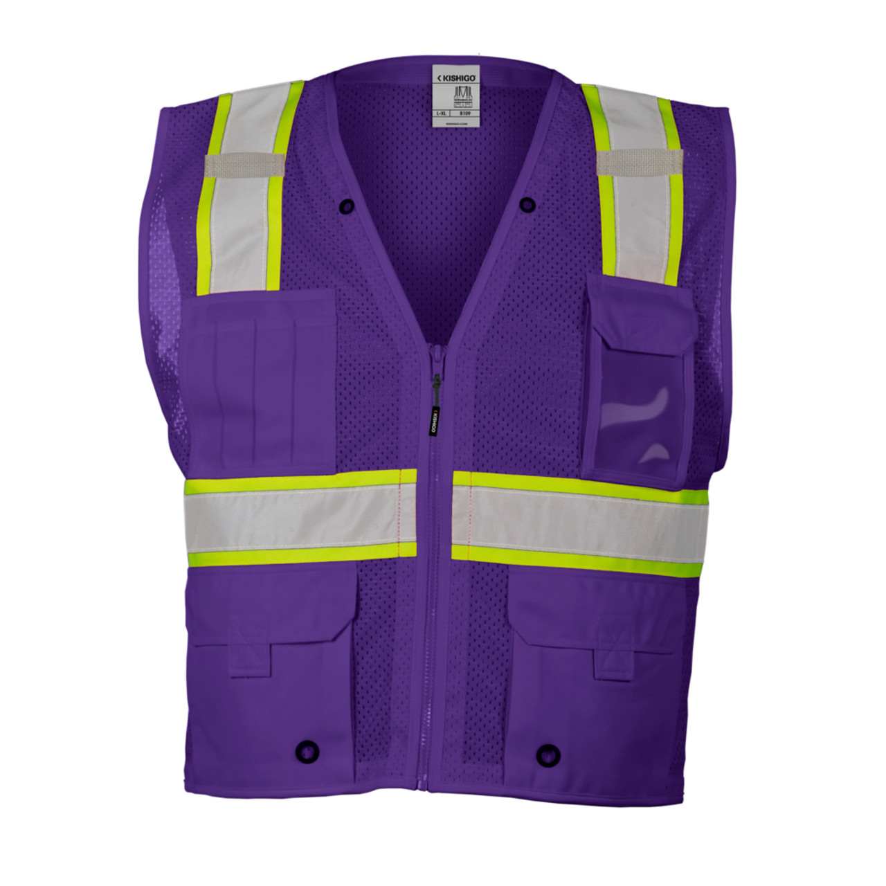 Kishigo Enhanced Visibility Multi Pocket Mesh Vest B100-B111