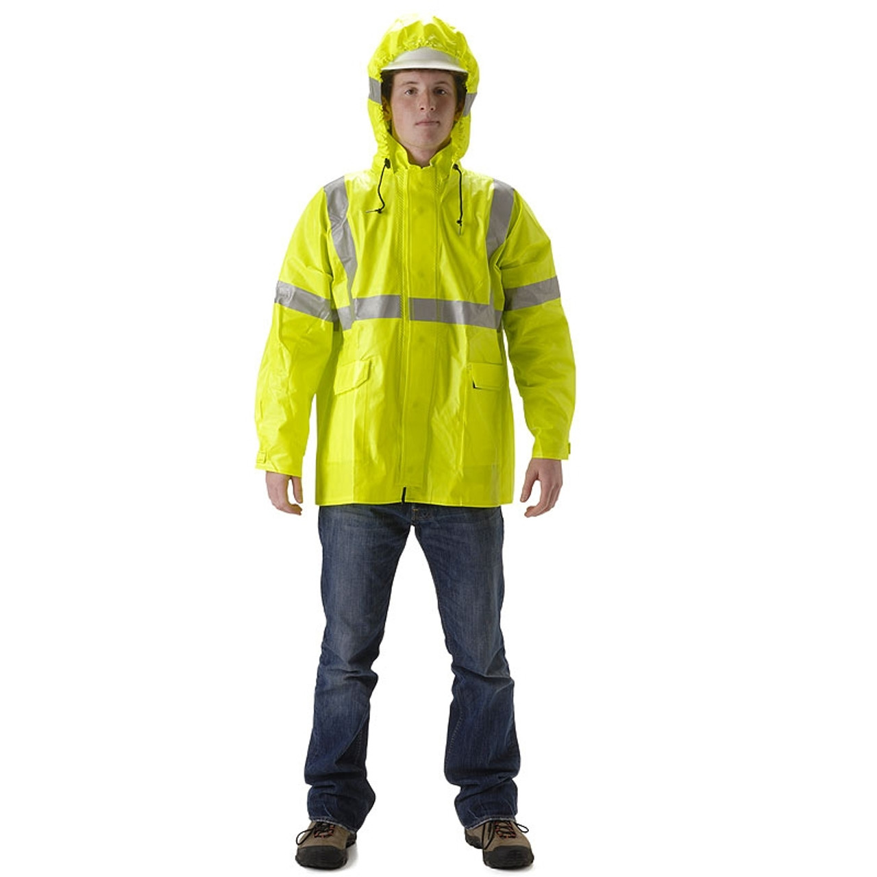 NASCO FR Class 3 Hi Vis ArcLite Nomex Rain Jacket with Made in USA