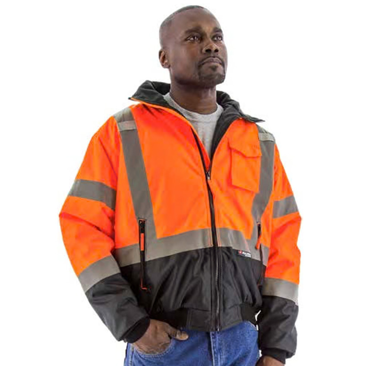 Majestic Class 3 Hi Vis Orange Waterproof Jacket Removable Fleece