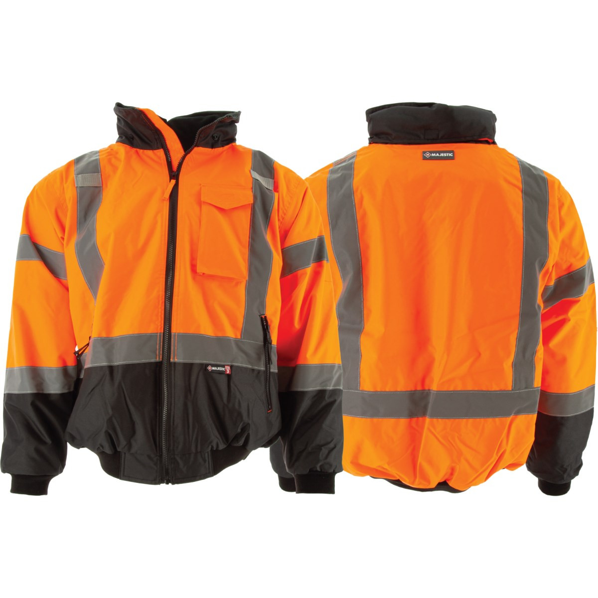 Majestic Class 3 Hi Vis Orange Waterproof Jacket Removable Fleece