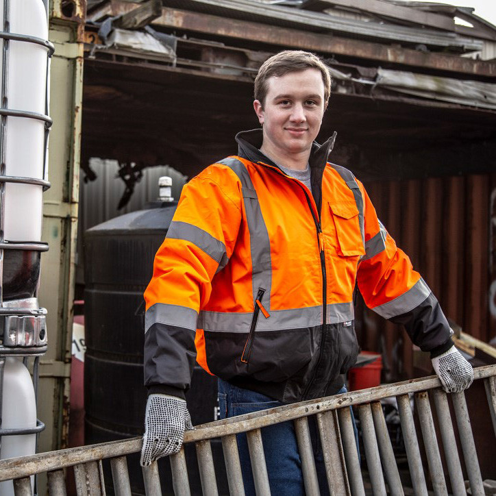 Majestic Class 3 Hi Vis Orange Waterproof Jacket Removable Fleece