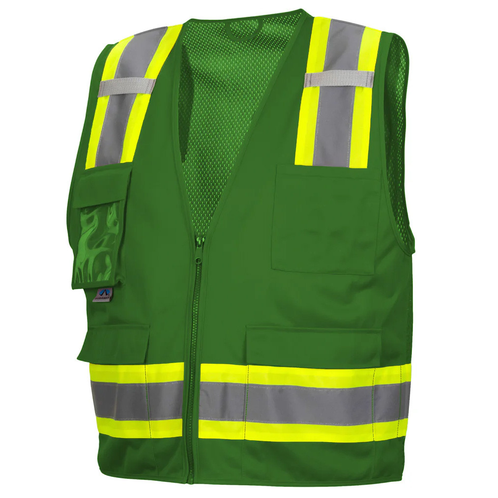 Pyramex Hi Vis Two-Toned Safety Vests Lime Orange Black Red Green