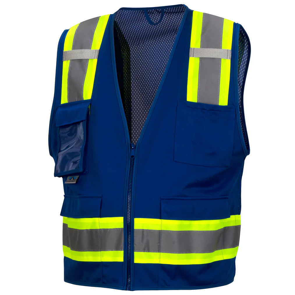 Pyramex Hi Vis Two-Toned Safety Vests Lime Orange Black Red Green