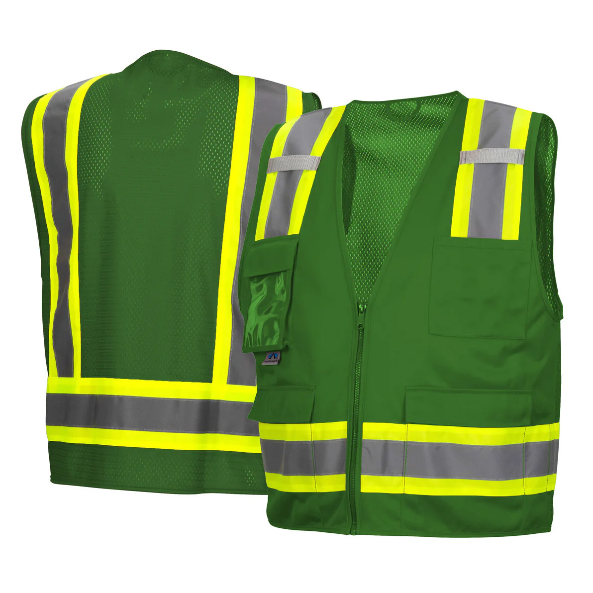 Pyramex Hi Vis Two-Toned Safety Vests Lime Orange Black Red Green