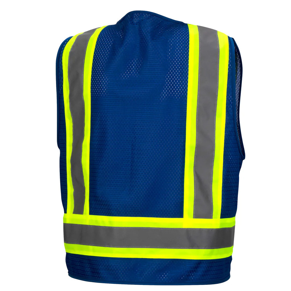 Pyramex Hi Vis Two-Toned Safety Vests Lime Orange Black Red Green
