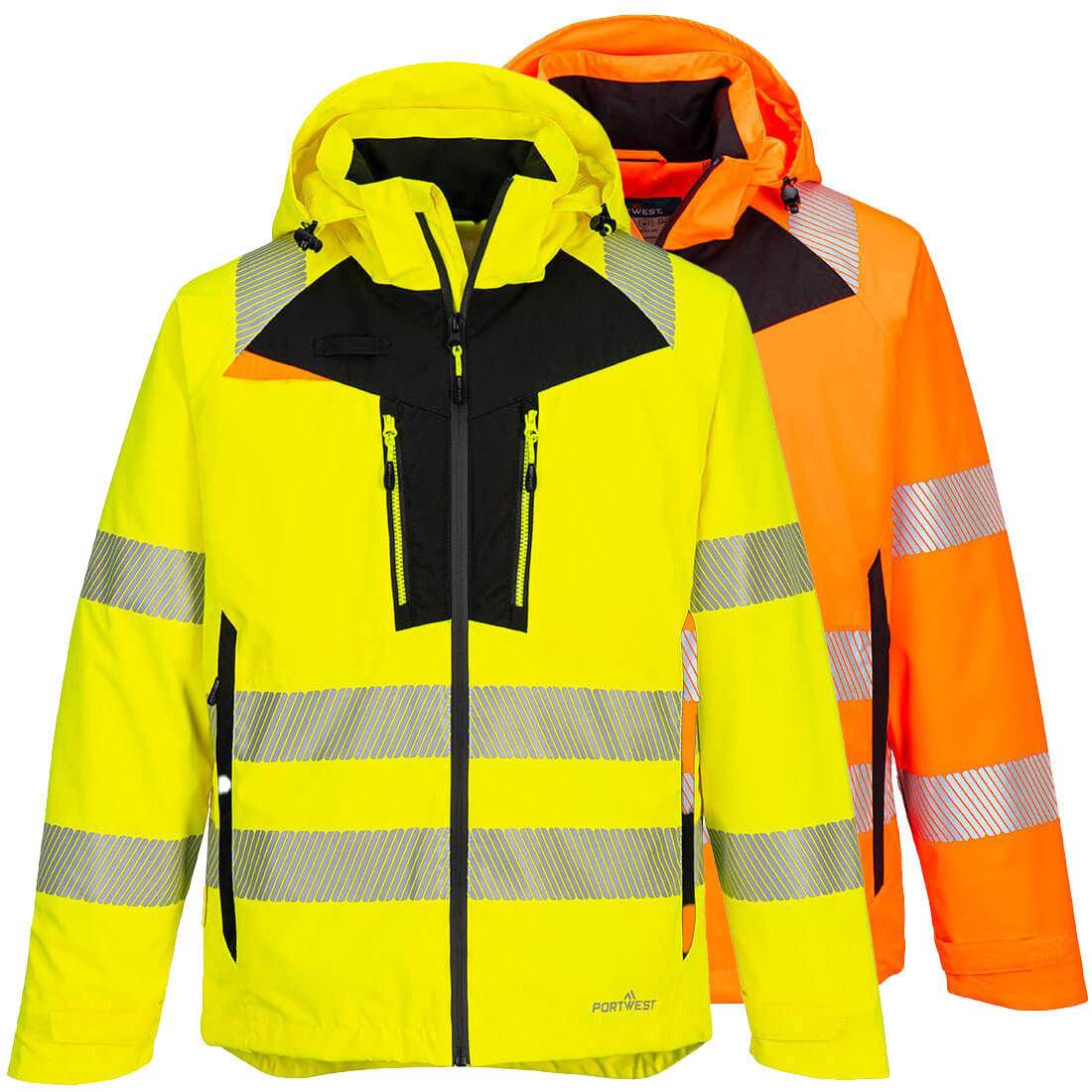 Portwest DX4 Hi-Vis Shell Rain Jacket Orange DX462