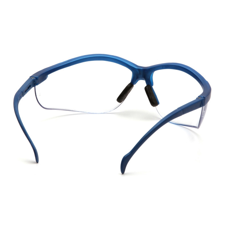 Pyramex Venture II Metallic Blue Half Frame Clear Lens Safety