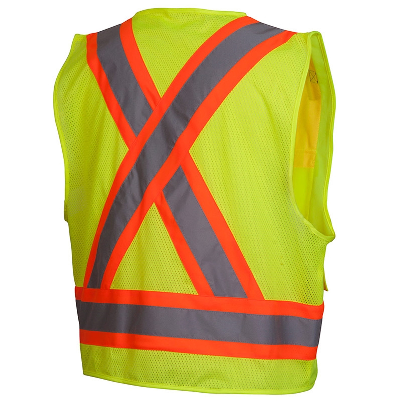 Pyramex Class 2 X-Back Two-Toned Lime Safety Vest RCZ2410