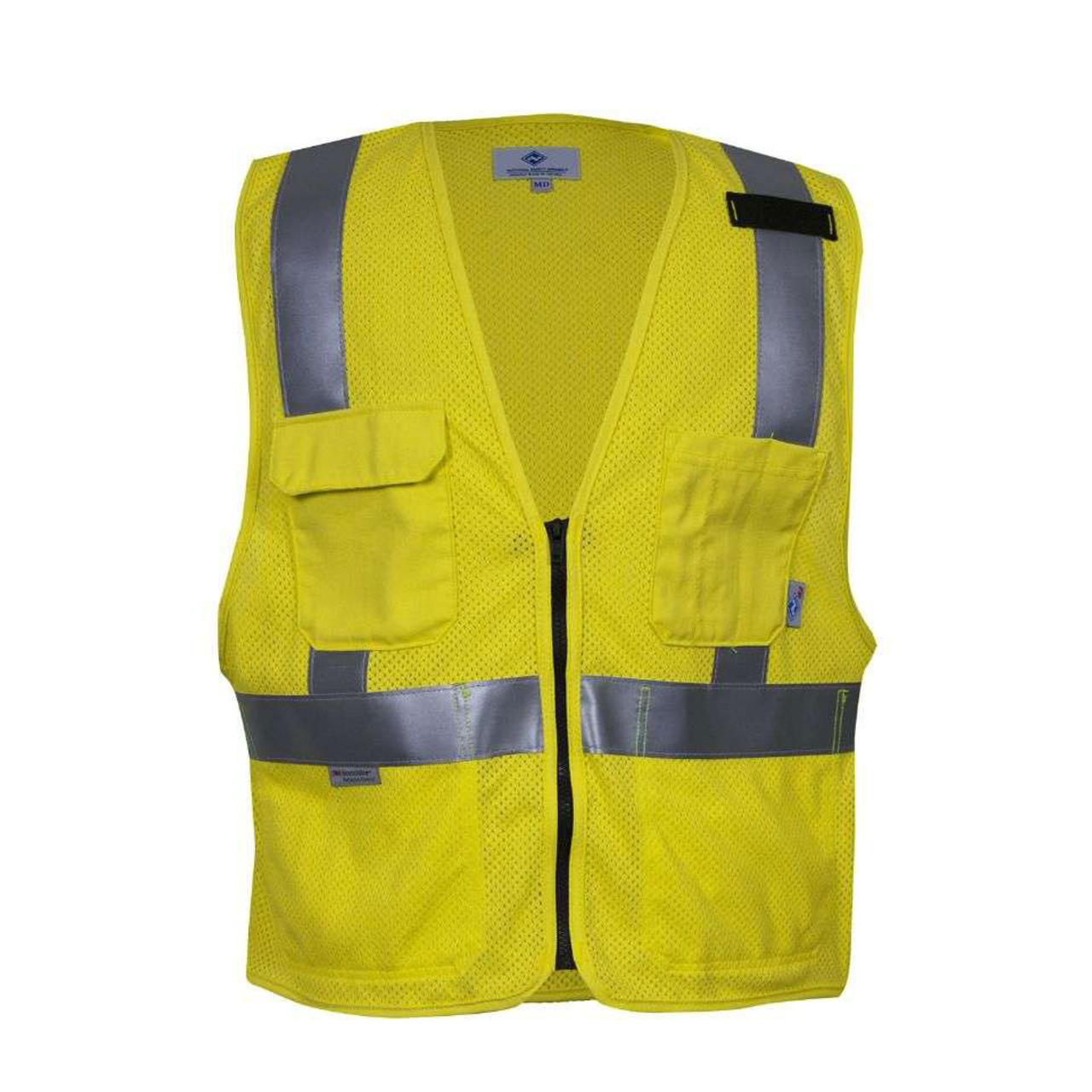 Hi-Vis FR Work Vest, Modacrylic, Hook & Loop