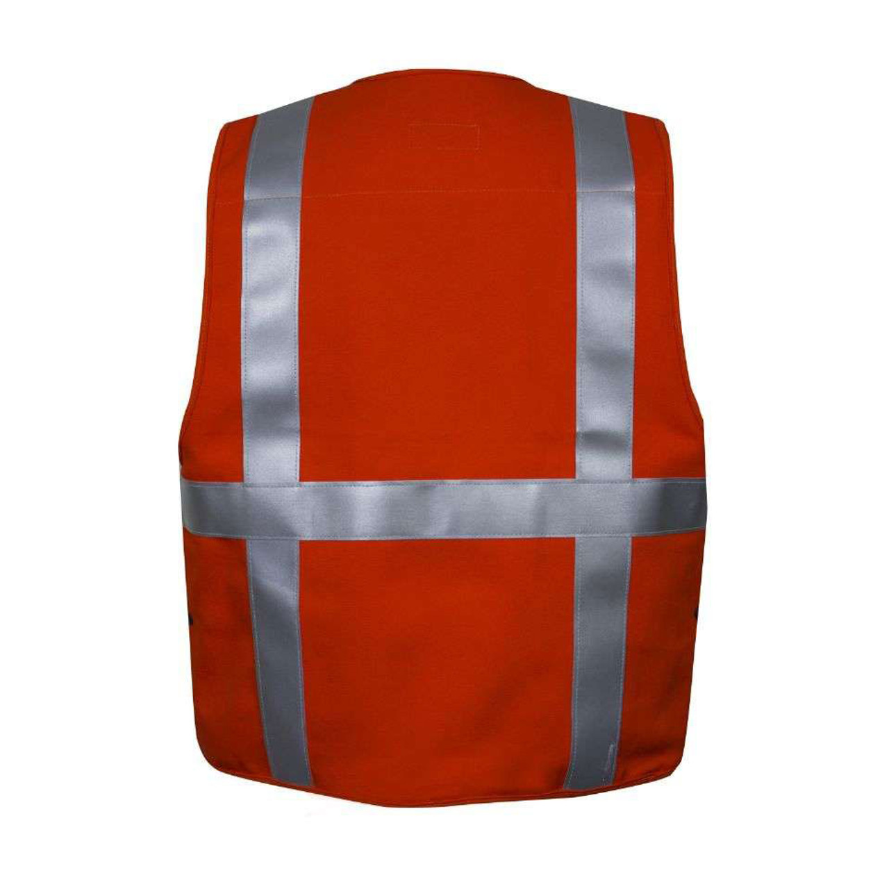 NSA FR Non-ANSI Hi Vis Orange Cotton Made in USA Survey Vest