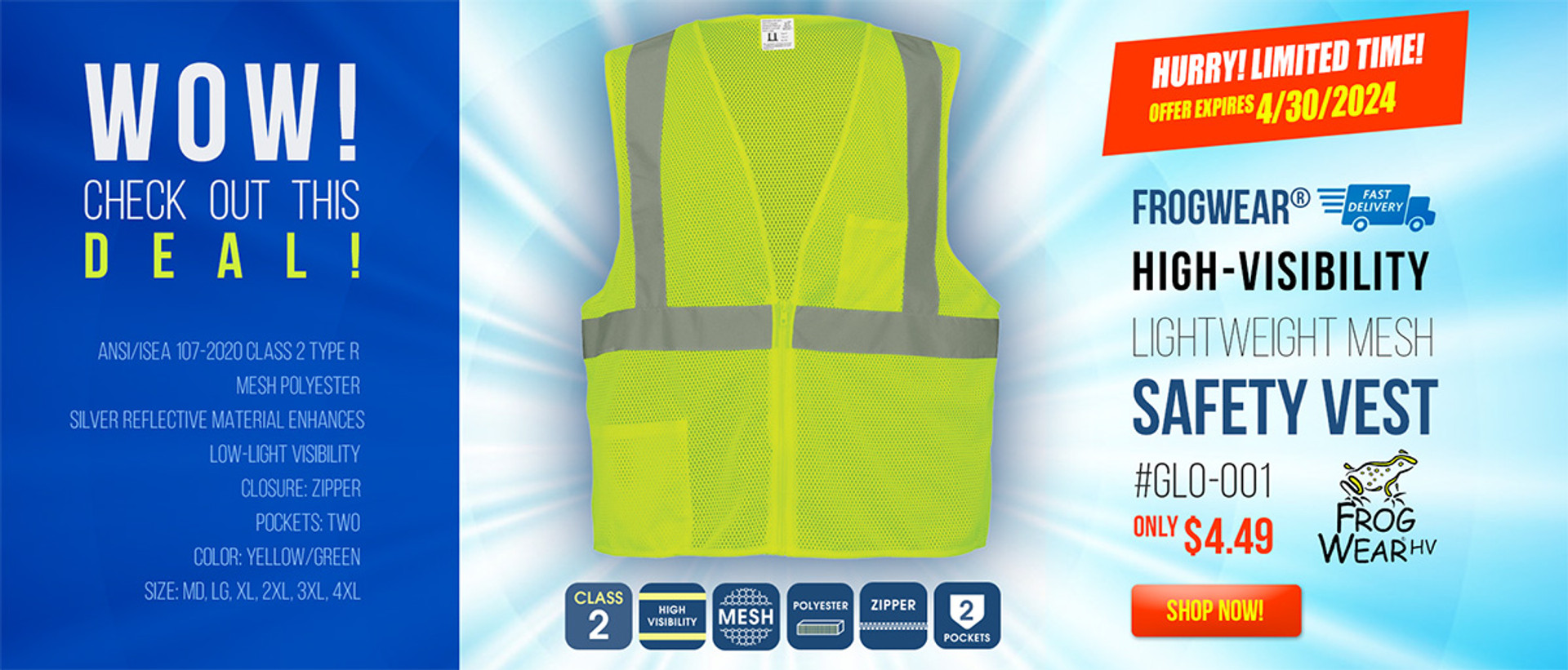 Frogwear Hi Vis Mesh Vest Deal