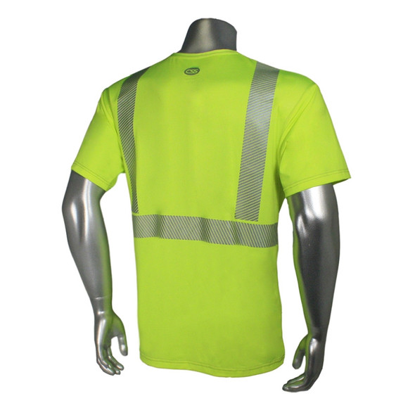 Radians Class 2 Hi Vis Green Moisture Wicking T-Shirt LHV-UXTS-SSC2 Back Radians Class 2 Hi Vis Green Moisture Wicking T-Shirt LHV-UXTS-SSC2 Back