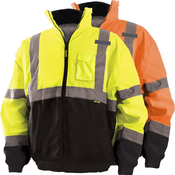 Occunomix Class 3 Hi Vis Black Bottom Bomber Jacket LUX-250-JB-B