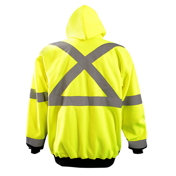 Occunomix Class 3 Hi Vis X-Back Black Bottom Hoodie LUX-HZSWTBX Yellow Back