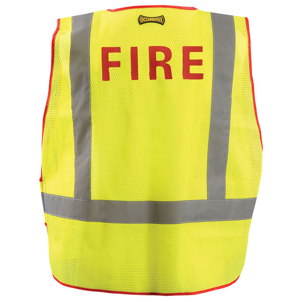 Occunomix Class 2 Hi Vis Yellow Fire Public Safety DOR Mesh Vest LUX-PSF-DOR Back Occunomix Class 2 Hi Vis Yellow Fire Public Safety DOR Mesh Vest LUX-PSF-DOR Back