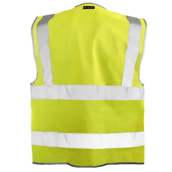 Occunomix Class 2 Hi Vis Yellow Surveyor Vest with ID Pocket LUX-SSFULLZ Back