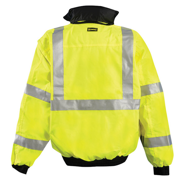 Occunomix Class 3 Hi Vis 4-in1 Bomber Jacket LUX-TJBJ Yellow Back Occunomix Class 3 Hi Vis 4-in1 Bomber Jacket LUX-TJBJ Yellow Back