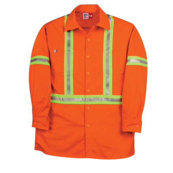 FR Hi Vis X-Back Westex UltraSoft Work Shirt 235US7 Orange