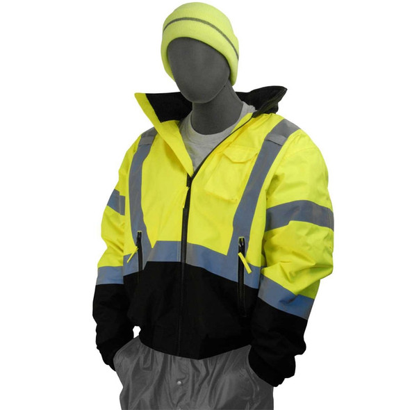 Majestic Class 3 Hi Vis Yellow 8 in 1 Bomber Safety Jacket Vest