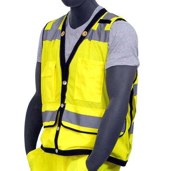 Majestic Class 2 Hi Vis Yellow Heavy Duty Mesh Safety Vest 75-3207