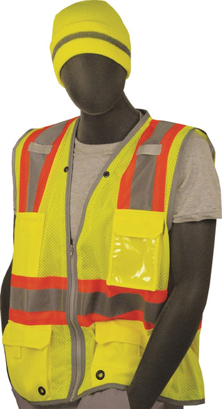 Majestic Class 2 Hi Vis Yellow Safety Vest with ID Badge 75-3225