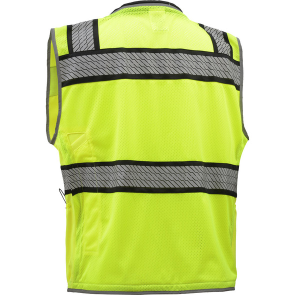 GSS Class 2 Hi Vis Lime Surveyors Vest with Segment Tape 1511