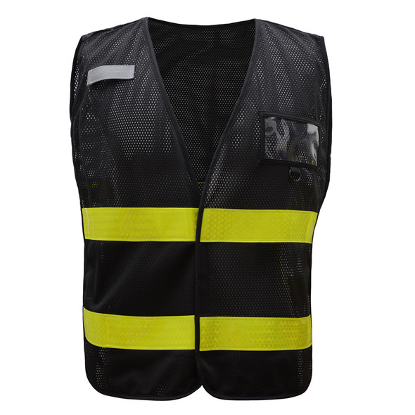 GSS Non-ANSI Enhanced Visibility Black Mesh Vest 3115 Front GSS Non-ANSI Enhanced Visibility Black Mesh Vest 3115 Front