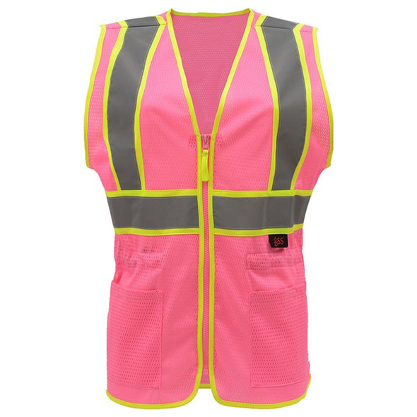 GSS Class 2 Hi Vis Pink Ladies Vest 7806 Front