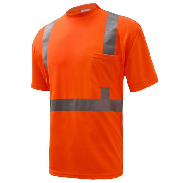 GSS Class 2 Hi Vis Orange Class 2 Short Sleeve T-Shirt 5002 Left Side