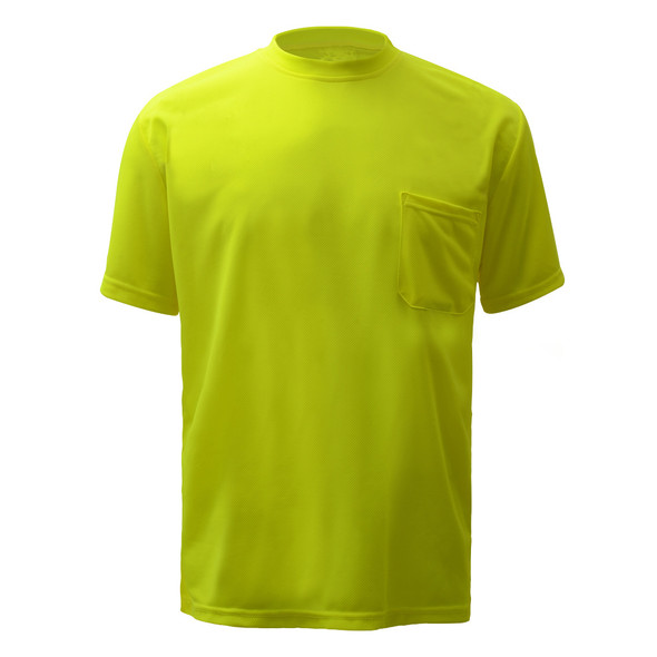 GSS Non-ANSI Hi Vis Lime Moisture Wicking T-Shirt 5501 Front