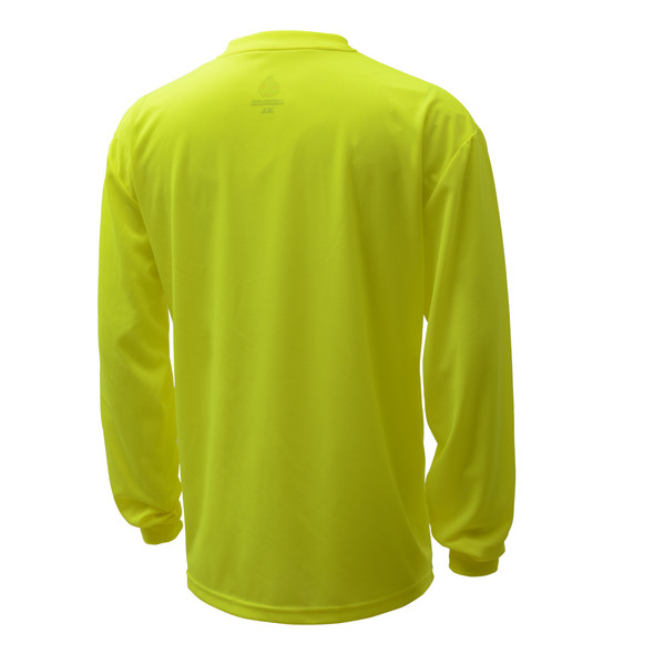 GSS Non-ANSI Hi Vis Lime Long Sleeve Moisture Wicking T-Shirt 5503 Back