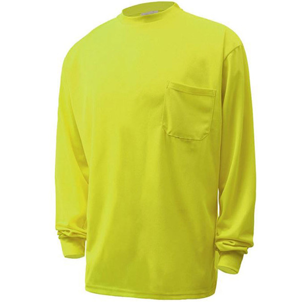 GSS Non-ANSI Hi Vis Lime Long Sleeve Moisture Wicking T-Shirt 5503 Front