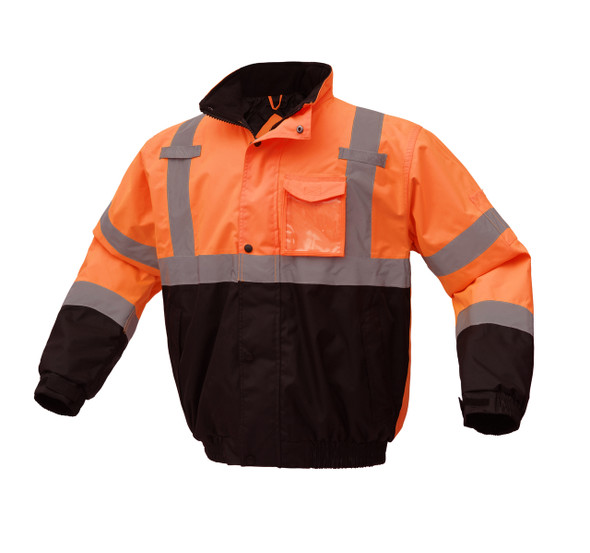 GSS Class 3 Hi Vis Orange Winter Bomber Jacket with Quilt Lining 8002 Right Side GSS Class 3 Hi Vis Orange Winter Bomber Jacket with Quilt Lining 8002 Right Side