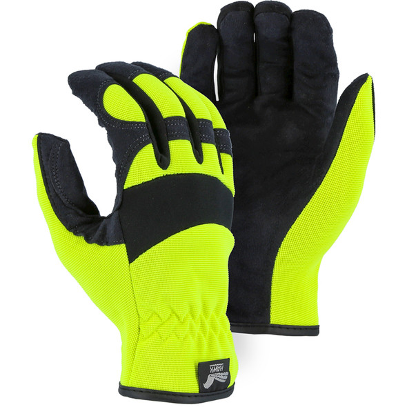 Majestic Case of 72 Pair Armor Skin Mechanics Gloves with Hi Vis Knit Back 2136HY
