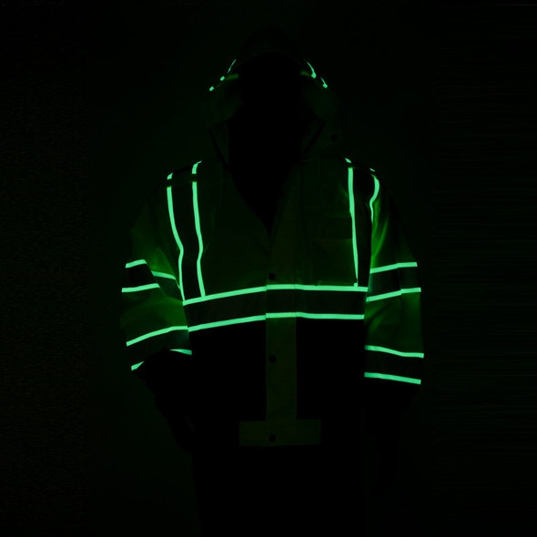 Alpha Workwear Class 3 Hi Vis Glow in Dark Bomber Jacket A262 Illuminated