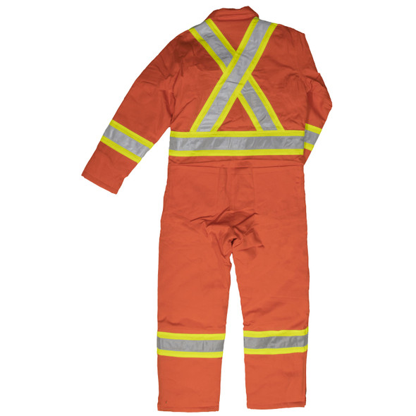 Work King Safety Class 1 Enhanced Vis X-Back Two-Tone Orange Lined Coveralls S787 Back