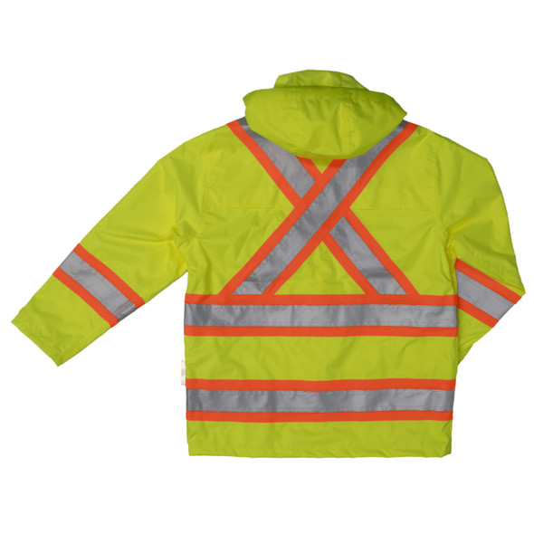 KwikSafety Torrent Class 3 Safety Rain Jacket Hi Vis Reflective ANSI Osha Rain Gear | Yellow XL