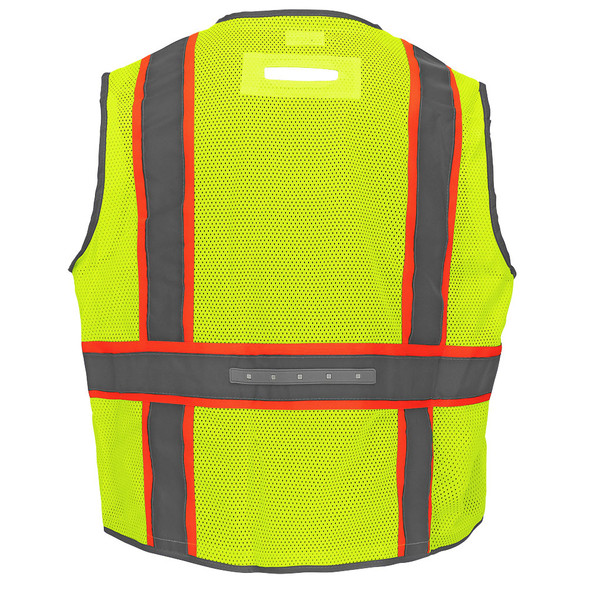 FrogWear® HV Premium Surveyors LED Safety Vest - GLO-15LED - Back