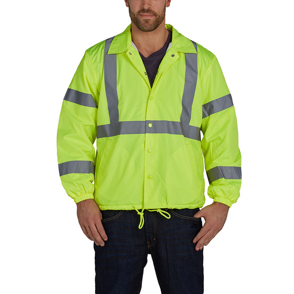 Utility Pro Class 2 Hi Vis Yellow Nylon Windbreaker with Teflon Protector UHV600 Front Utility Pro Class 2 Hi Vis Yellow Nylon Windbreaker with Teflon Protector UHV600 Front