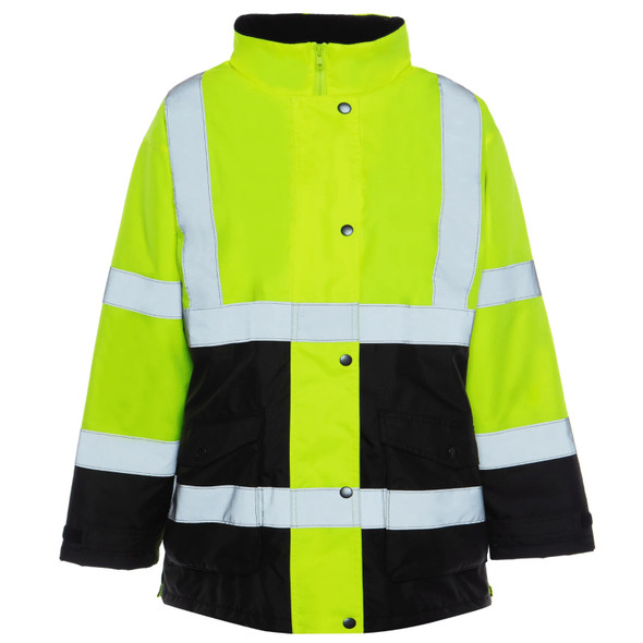 Utility Pro Class 2 Hi Vis Yellow Navy Bottom Ladies Parka with Teflon Protector UHV664 Front