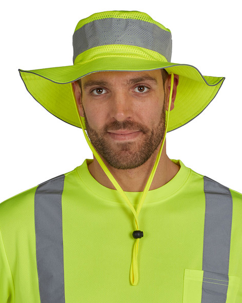 Utility Pro Hi Vis Yellow Bucket Hat with Perimeter Insect Guard and SPF 35 UHV503