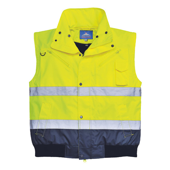 PortWest Class 3 Hi Vis Bomber Jacket UC465 Vest